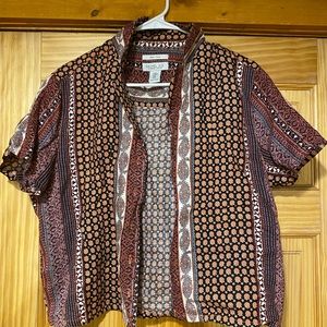 Button up vintage crop top